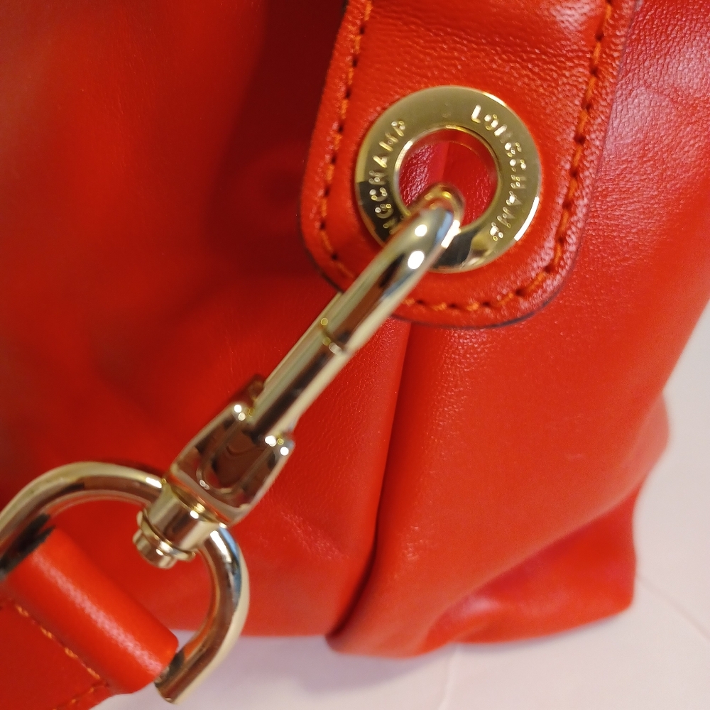 Longchamp Le Pliage Cuir Leather Satchel Handbag Purse - Picture 8 of 15